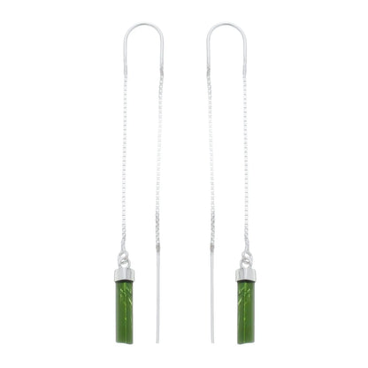 Brincos Liget — Broto da Körössy — joia em prata 925 com turmalina verde bruta, feito à mão.