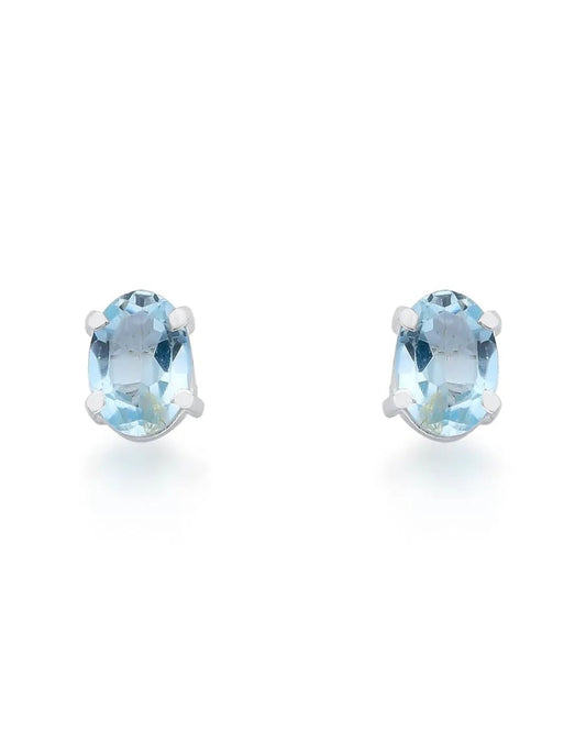 Brincos delicados de topázio azul